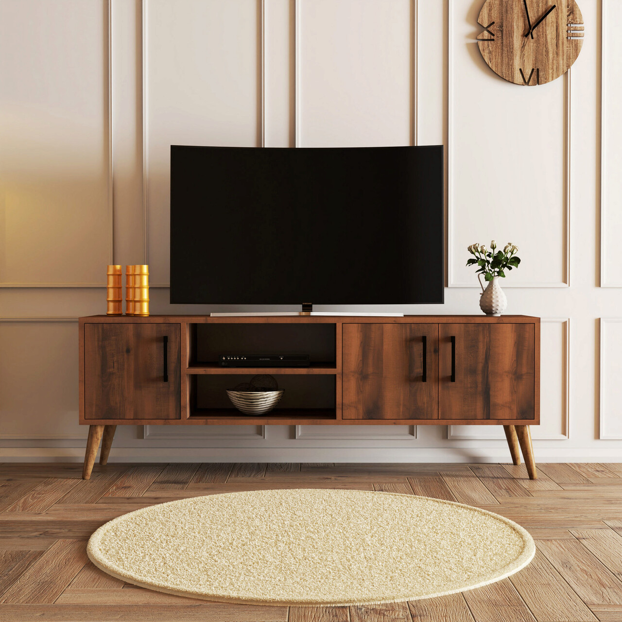 Comoda TV, Hanah Home, Exxen, 150x52x34 cm, Maro - imagine 7